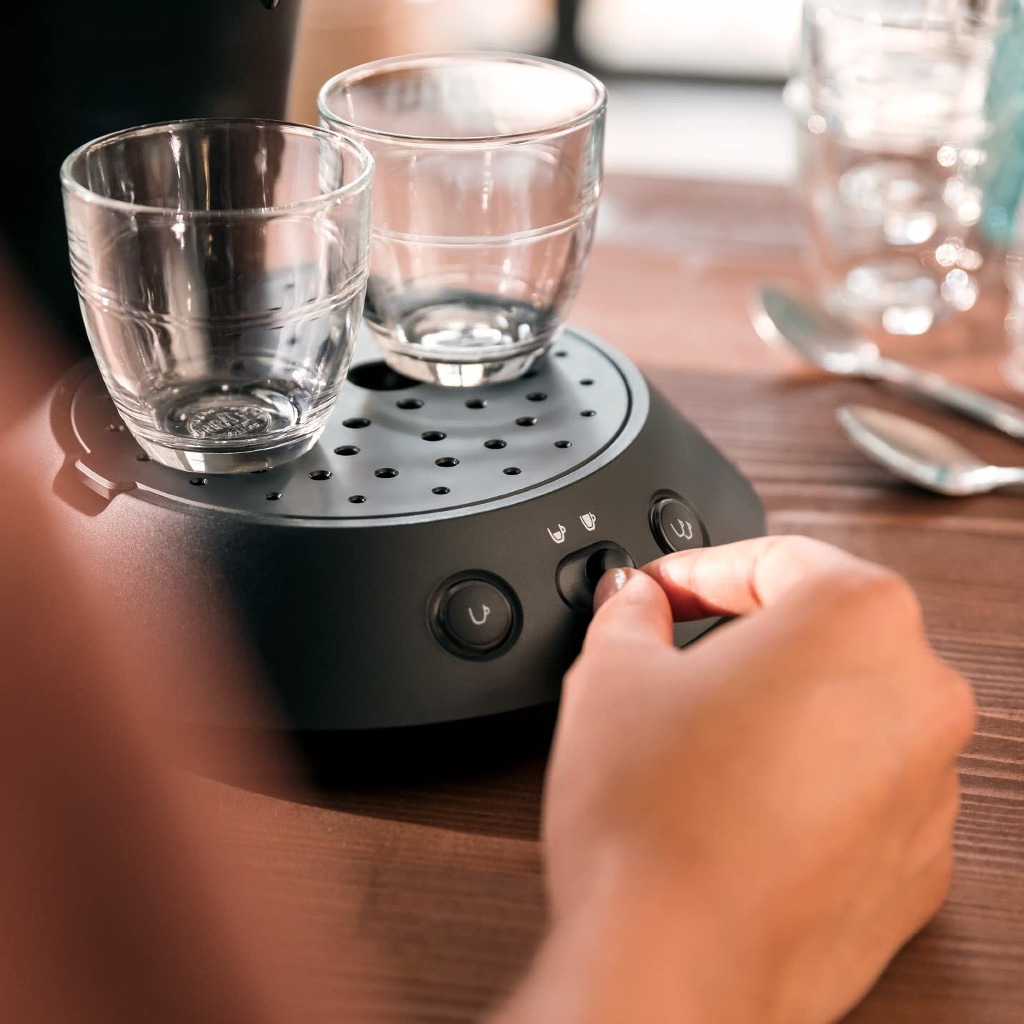 Machine à Café à Dosettes SENSEO Piano Noir - Intensité Réglable CSA210/22
