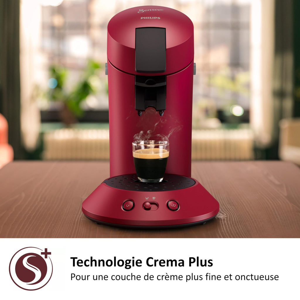 SENSEO Original Plus Machine à Café à Dosettes Rouge - CSA210/91