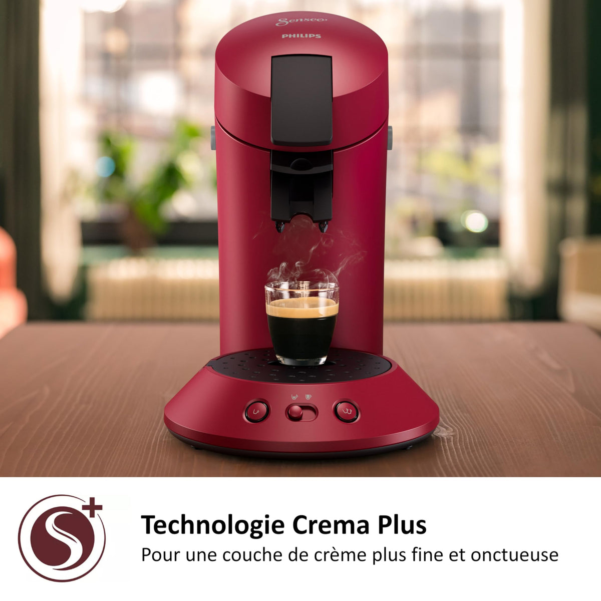 SENSEO Original Plus Machine à Café à Dosettes Rouge - CSA210/91