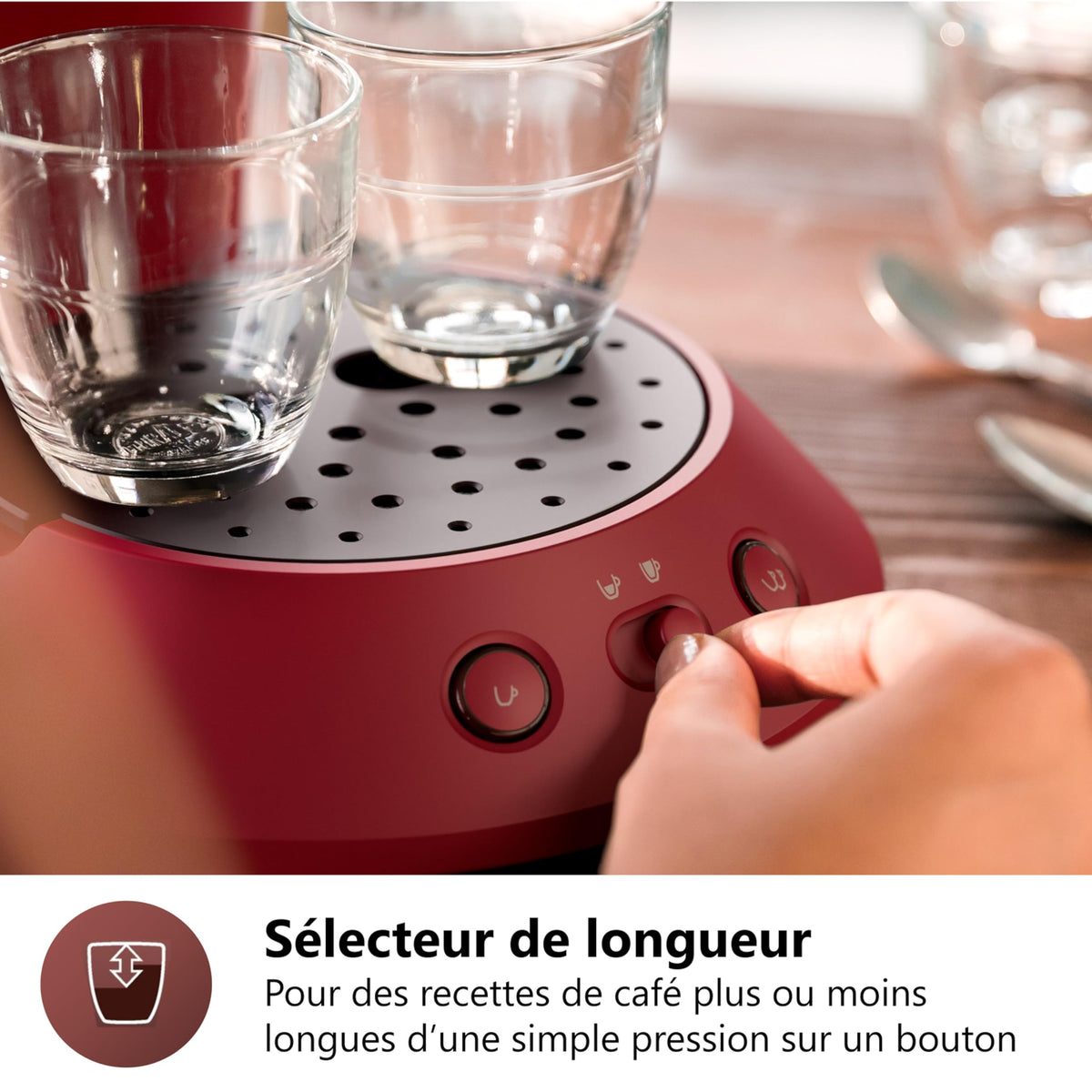 SENSEO Original Plus Machine à Café à Dosettes Rouge - CSA210/91