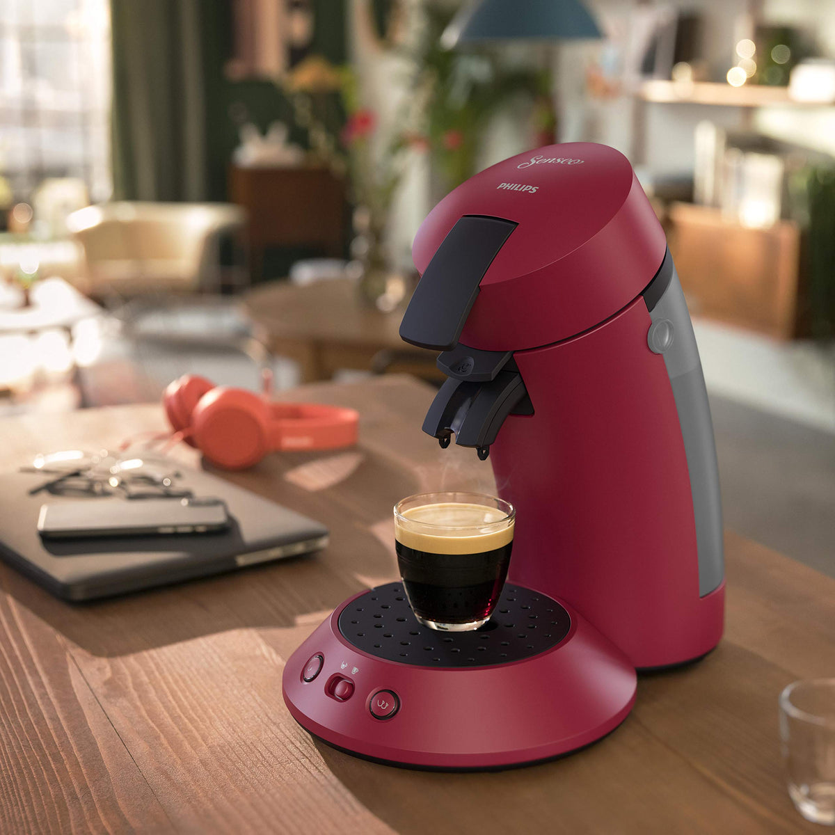 SENSEO Original Plus Machine à Café à Dosettes Rouge - CSA210/91